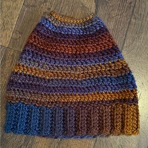 Messy Bun Handmade Beanie